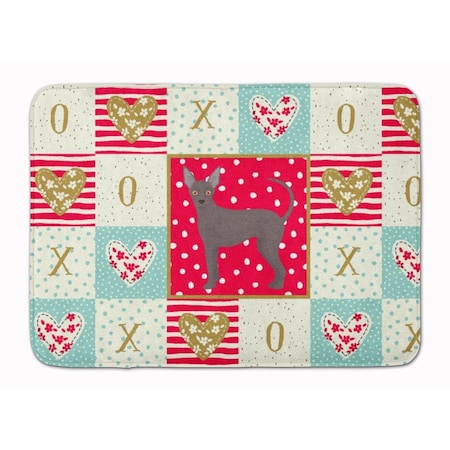 Carolines Treasures 19 x 27 in. Abyssinian Sand Terrier Love Machine Washable Memory Foam Mat CK5805RUG